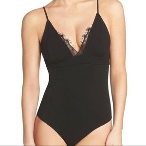 FREE PEOPLE Tell it to the Heart Black Bodysuit - size M